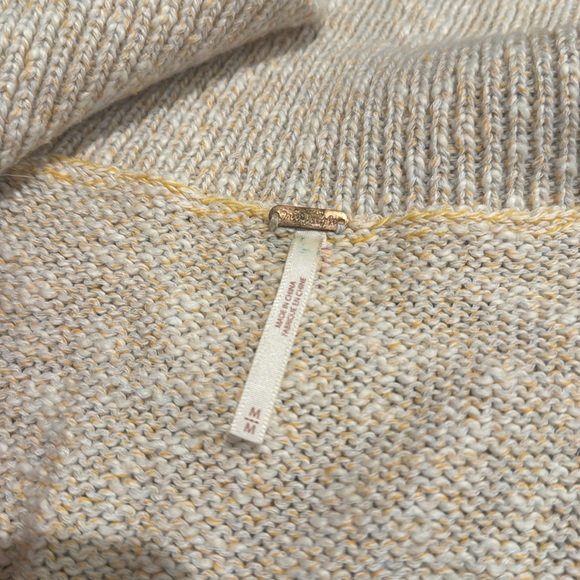 Free People Women's Tan Knitted Zip Up Bodycon Mont Blanc Mini Sweater Dress - M - Picture 4 of 8